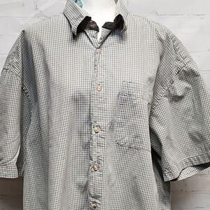 Izod Short Sleeve Plaid Button Down Shirt
